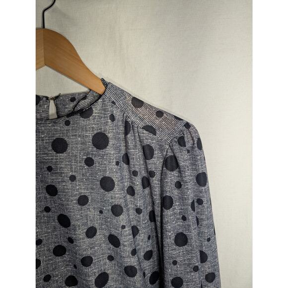 Anthony Richard's vintage polka dot side tie 3/4 Sleeve blouse women's size 12 - Picture 3 of 6